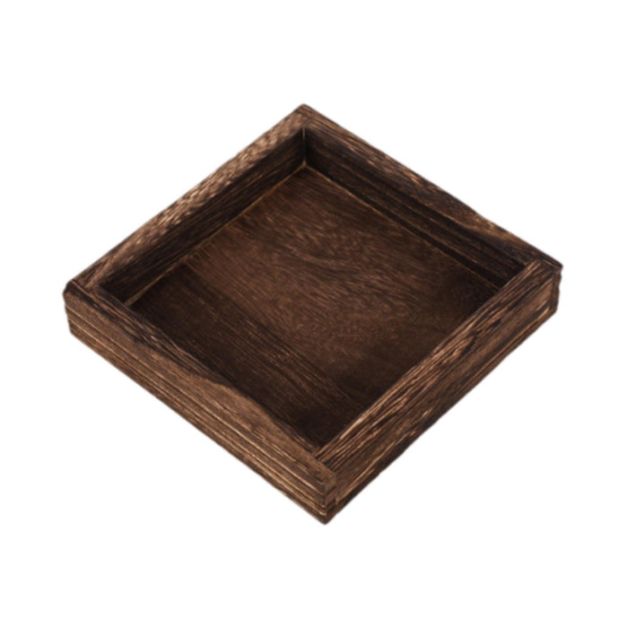 Crofta Wood Serving Tray Snacks Plate Snack Tray for Tea Coffee Table Decor Wedding Square S