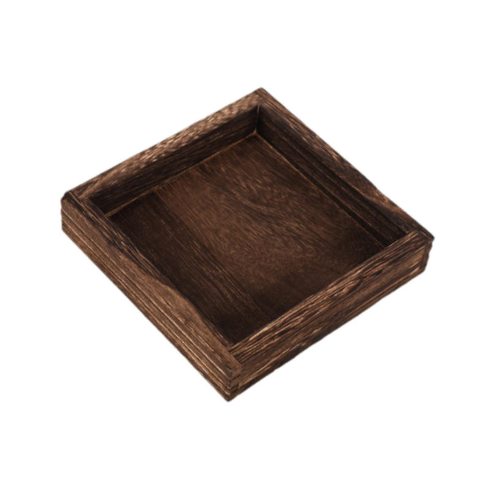 Crofta Wood Serving Tray Snacks Plate Snack Tray for Tea Coffee Table Decor Wedding Square S