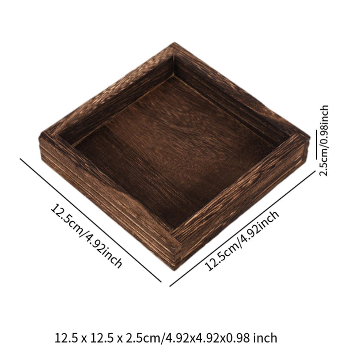 Crofta Wood Serving Tray Snacks Plate Snack Tray for Tea Coffee Table Decor Wedding Square S