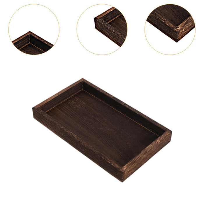 Crofta Wood Serving Tray Snacks Plate Snack Tray for Tea Coffee Table Decor Wedding Rectangle S