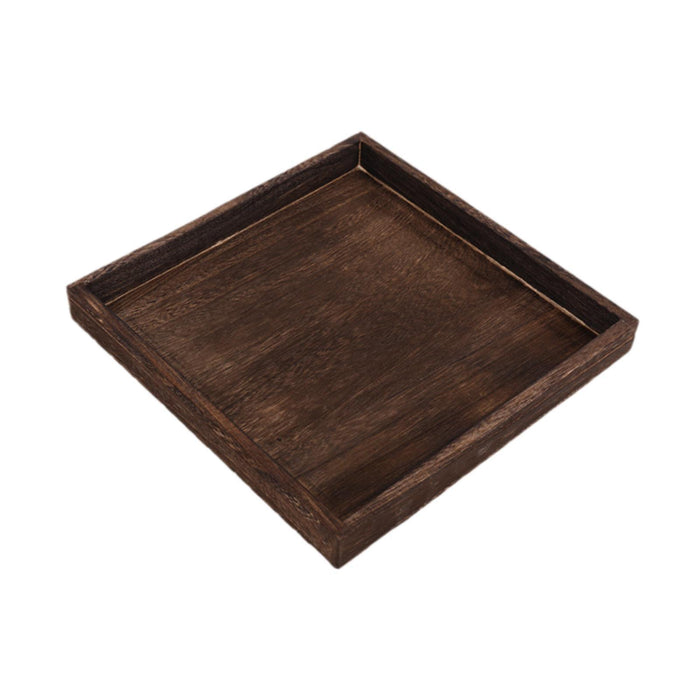 Crofta Wood Serving Tray Snacks Plate Snack Tray for Tea Coffee Table Decor Wedding Square  L