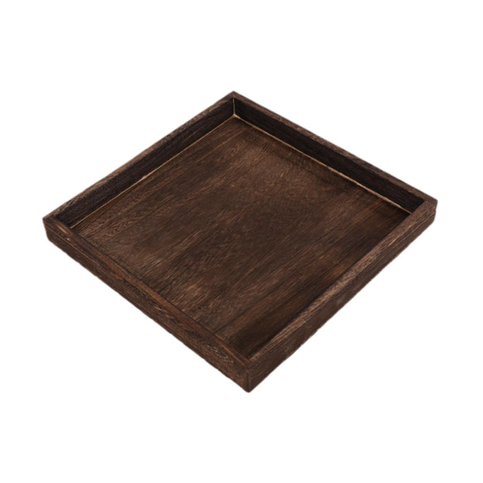 Crofta Wood Serving Tray Snacks Plate Snack Tray for Tea Coffee Table Decor Wedding Square  L