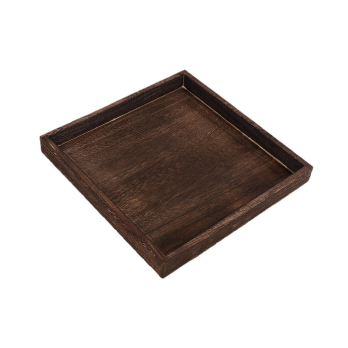 Crofta Wood Serving Tray Snacks Plate Snack Tray for Tea Coffee Table Decor Wedding Square  L