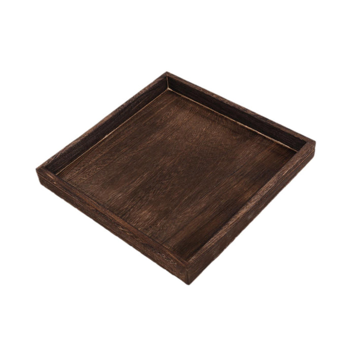 Crofta Wood Serving Tray Snacks Plate Snack Tray for Tea Coffee Table Decor Wedding Square  L