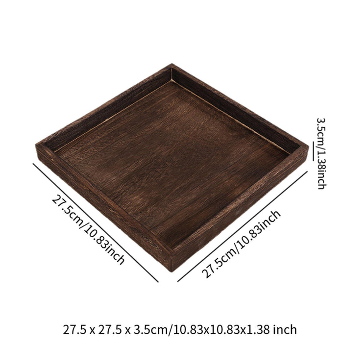 Crofta Wood Serving Tray Snacks Plate Snack Tray for Tea Coffee Table Decor Wedding Square  L