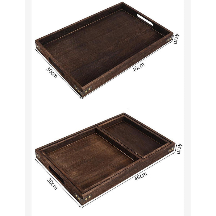 Crofta Wood Serving Tray Snacks Plate Snack Tray for Tea Coffee Table Decor Wedding Square  L