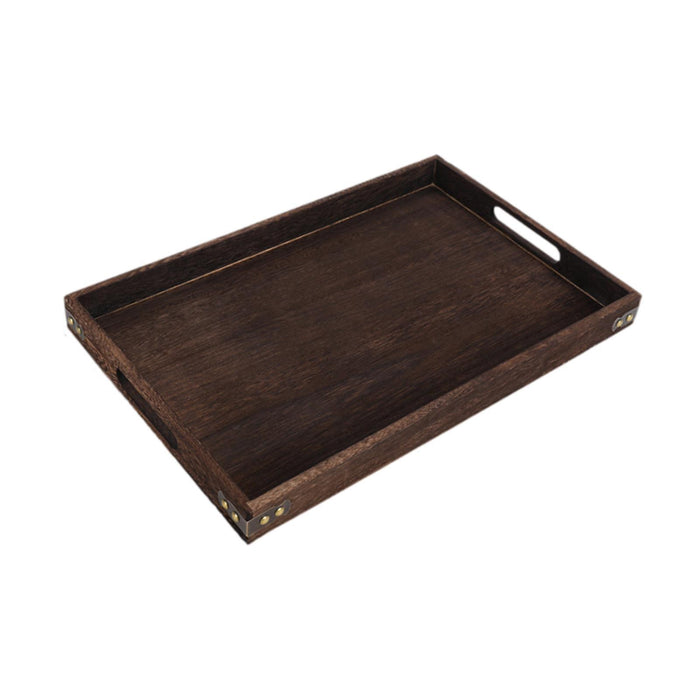 Crofta Wood Serving Tray Snacks Plate Snack Tray for Tea Coffee Table Decor Wedding Rectangle L