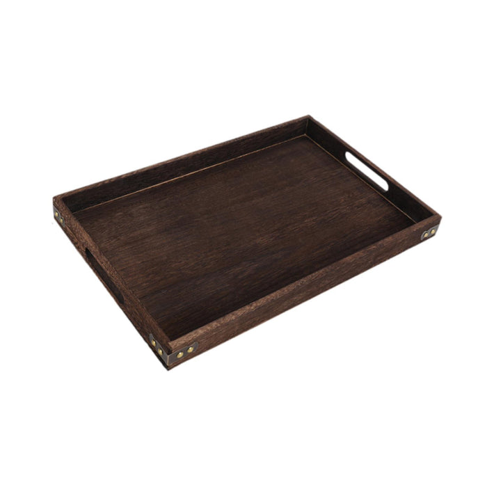 Crofta Wood Serving Tray Snacks Plate Snack Tray for Tea Coffee Table Decor Wedding Rectangle L