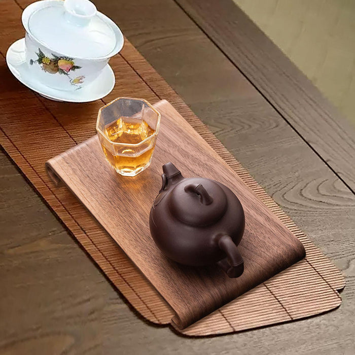 Crofta Wooden Tea Tray Rectangular Display Gungfu Tea Table for Kitchen Home Office