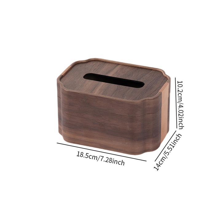 Crofta Wooden Tissue Box Convenience Tissue Holder for Hotel Countertop Living Room