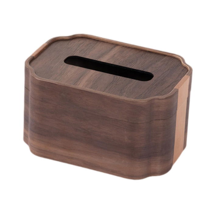 Crofta Wooden Tissue Box Convenience Tissue Holder for Hotel Countertop Living Room