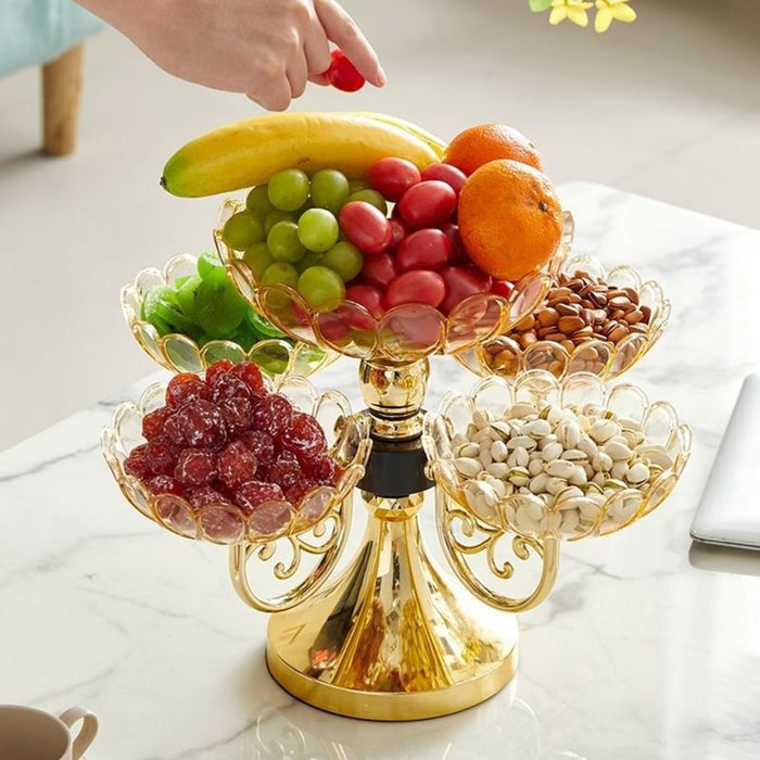 Crofta Rotating Snack Serving Tray Fruit Bowl Fruit Plate for Table Cafe Restaurant