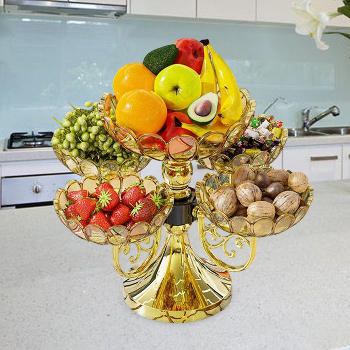 Crofta Rotating Snack Serving Tray Fruit Bowl Fruit Plate for Table Cafe Restaurant