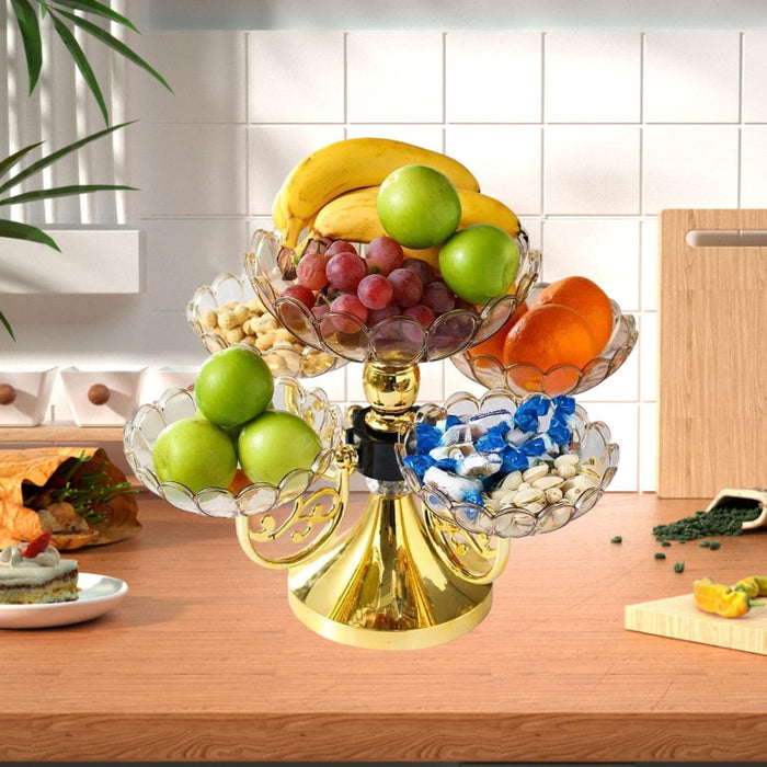 Crofta Rotating Snack Serving Tray Dried Fruit Organizer Plate for Restaurant Party