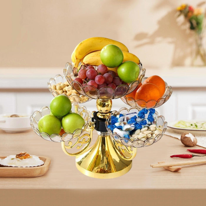 Crofta Rotating Snack Serving Tray Dried Fruit Organizer Plate for Restaurant Party