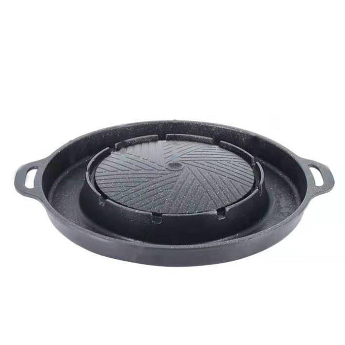 Crofta Grill Pan Portable Korean BBQ Cookware 2 in 1 for Home Indoor Outdoor Garden S