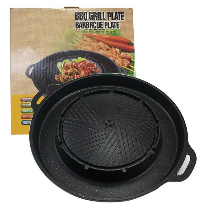 Crofta Grill Pan Portable Korean BBQ Cookware 2 in 1 for Home Indoor Outdoor Garden S