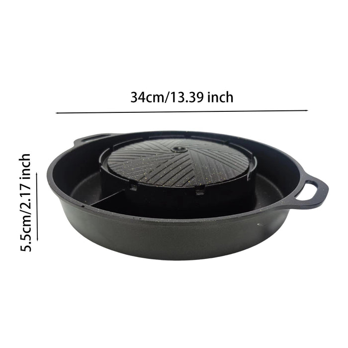 Crofta Grill Pan Portable Korean BBQ Cookware 2 in 1 for Home Indoor Outdoor Garden M