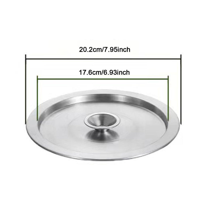 Crofta Wok Lid Cover Stainless Steel Anti Scald Stockpot Lid for Pots Pans Skillets 20cm