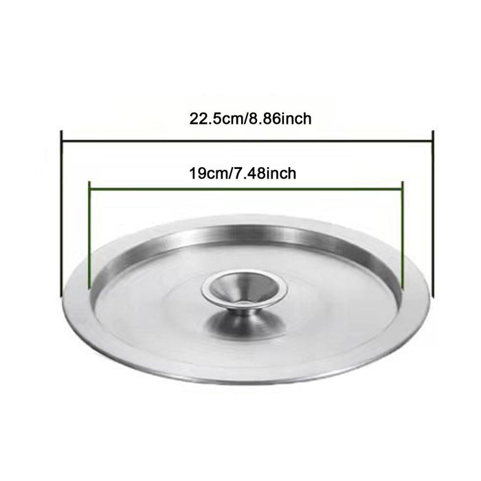 Crofta Wok Lid Cover Stainless Steel Anti Scald Stockpot Lid for Pots Pans Skillets 22cm