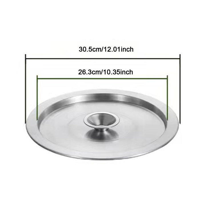 Crofta Wok Lid Cover Stainless Steel Anti Scald Stockpot Lid for Pots Pans Skillets 30cm