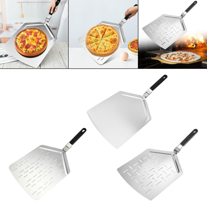 Crofta 430 Stainless Steel Pizza Peel Oven Accessories Pizza Paddle for Pizza Bread Style A