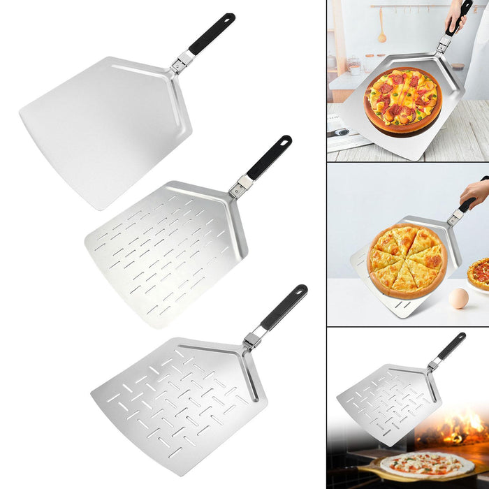 Crofta 430 Stainless Steel Pizza Peel Oven Accessories Pizza Paddle for Pizza Bread Style A