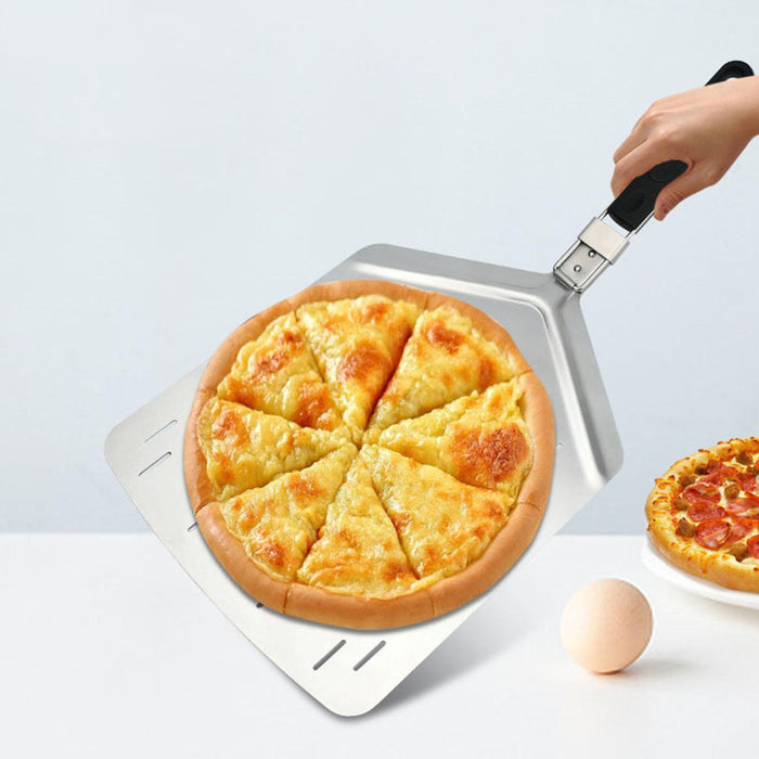 Crofta 430 Stainless Steel Pizza Peel Oven Accessories Pizza Paddle for Pizza Bread Style B