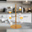 Crofta Cocktail Trees Stand 3 Tier 12 Holders for Wine Cabinet Kitchen Home Storage gold