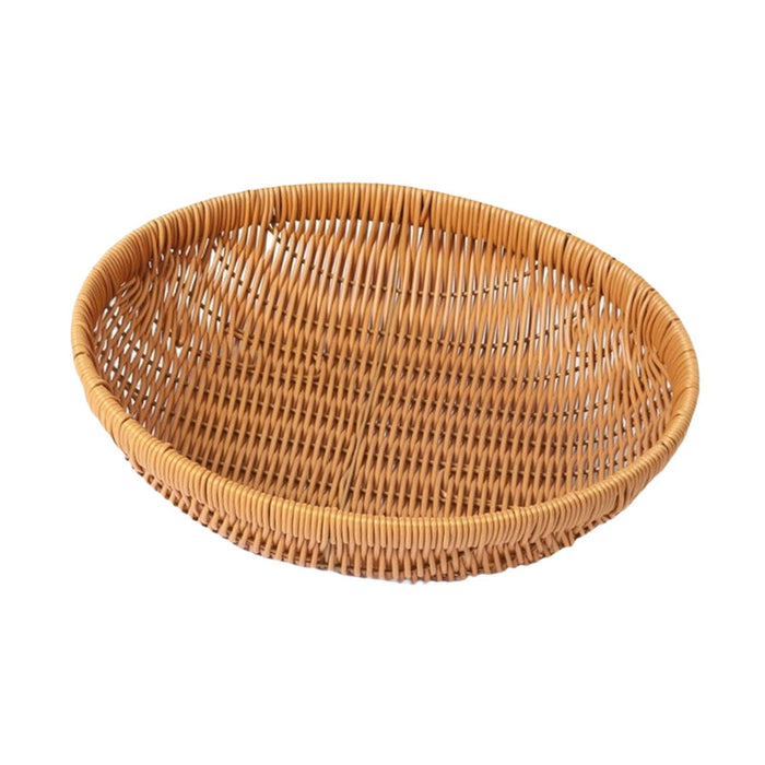 Crofta Handwoven Storage Basket Kitchen Egg Basket for Breakfast Bread Coffee Table S