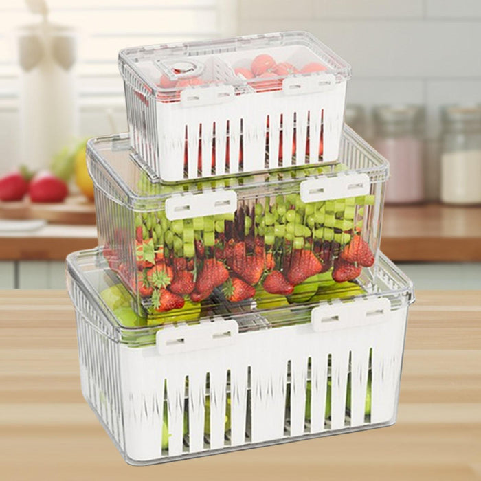 Crofta Fruit Storage Container for Fridge Vegetable Fresh Keeper for Household Food S