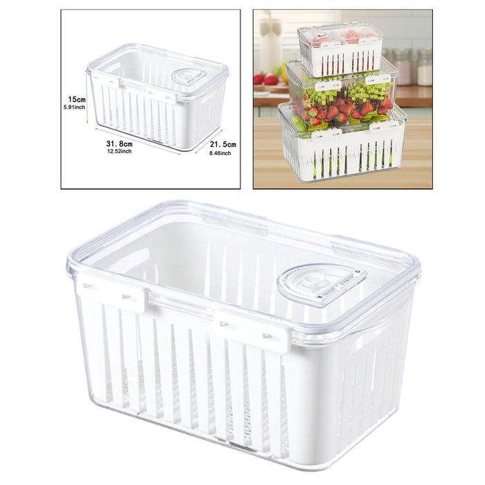 Crofta Fruit Storage Container for Fridge Vegetable Fresh Keeper for Household Food L