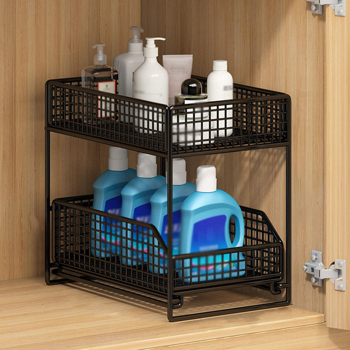 Crofta Under Sink Organiser Rack 2 Tier Countertop Organizer for Countertop Kitchen L