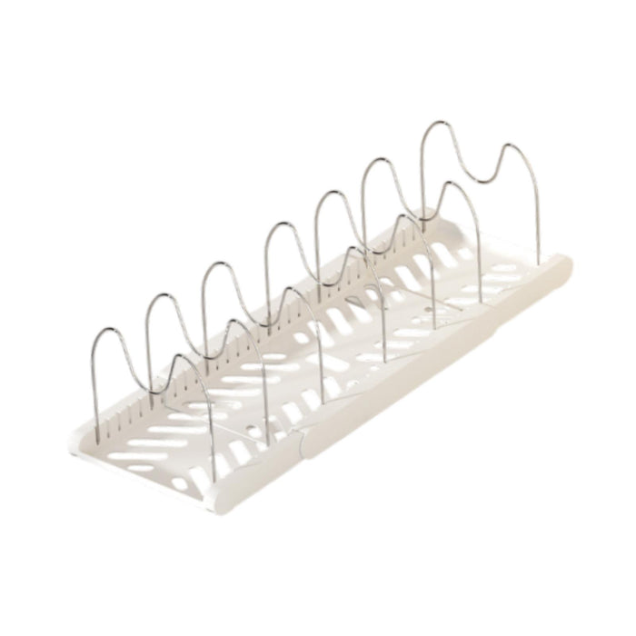 Crofta Pot Organizer Rack Cookware Stand Baking Frying Rack Expandable for Cabinets White