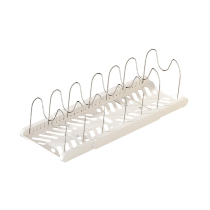 Crofta Pot Organizer Rack Cookware Stand Baking Frying Rack Expandable for Cabinets White