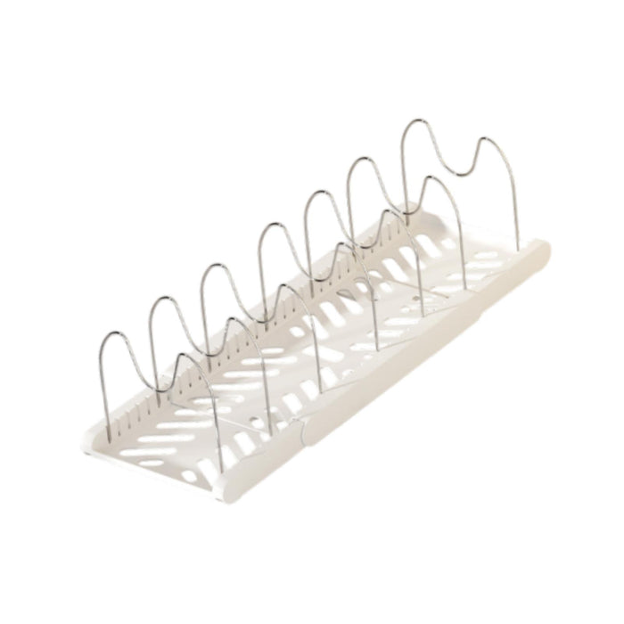 Crofta Pot Organizer Rack Cookware Stand Baking Frying Rack Expandable for Cabinets White