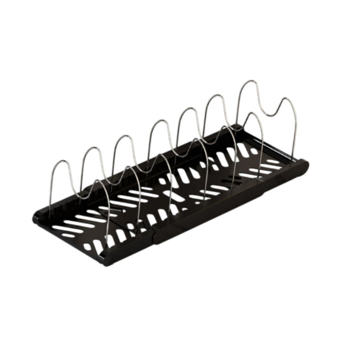 Crofta Pot Organizer Rack Cookware Stand Baking Frying Rack Expandable for Cabinets Black