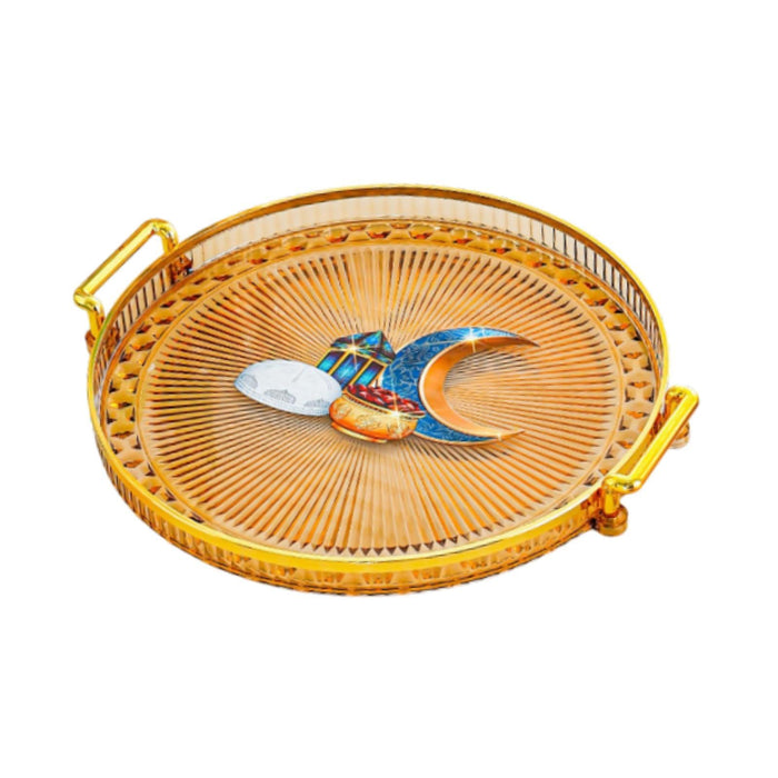 Crofta Coffee Table Tray Simple Round Serving Tray for Dried Fruit Snack Restaurant