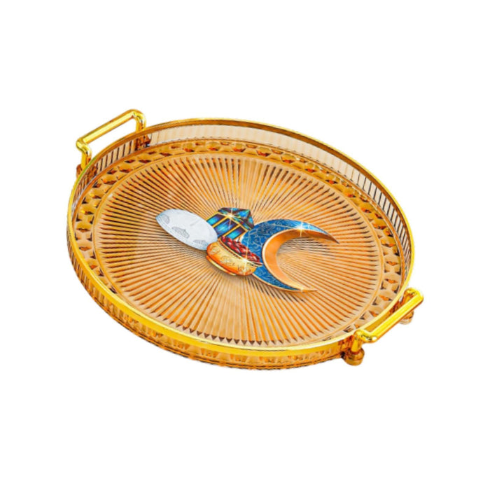 Crofta Coffee Table Tray Simple Round Serving Tray for Dried Fruit Snack Restaurant