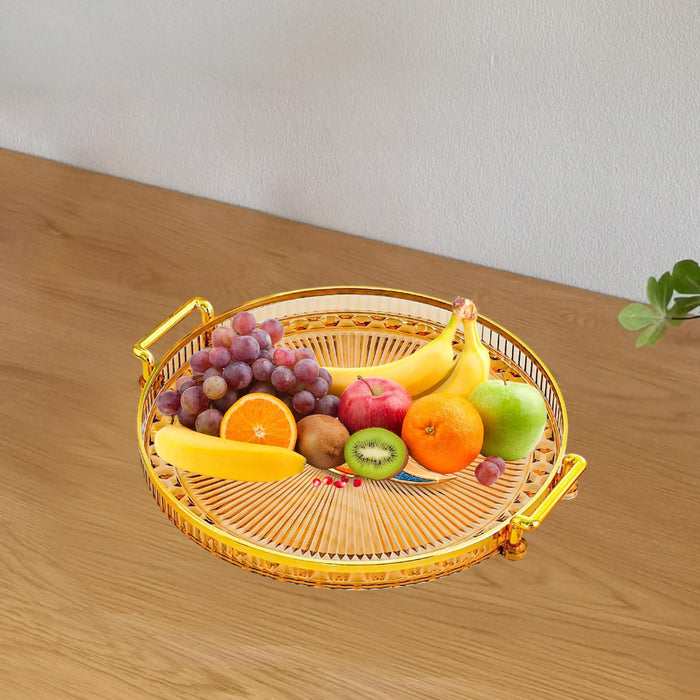 Crofta Coffee Table Tray Simple Round Serving Tray for Dried Fruit Snack Restaurant