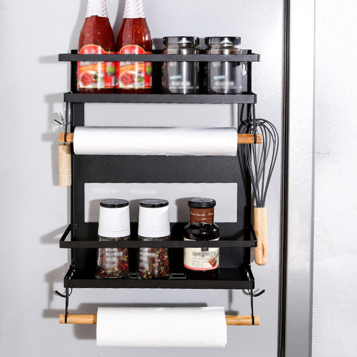 Crofta Fridge Storage Rack Wall Hanging Condiment Rack for Jars Fridge Refrigerator 40cm Height