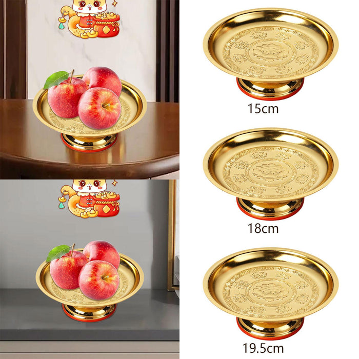 Crofta Footed Fruit Bowl Decoration Blessing Bowl Buddhist Plate for Worship Buddha 6 inch