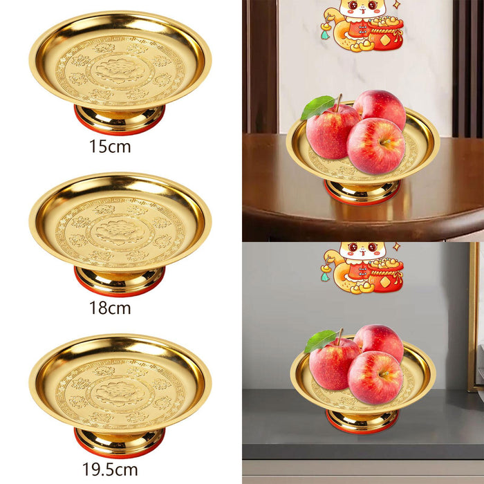 Crofta Footed Fruit Bowl Decoration Blessing Bowl Buddhist Plate for Worship Buddha 6 inch