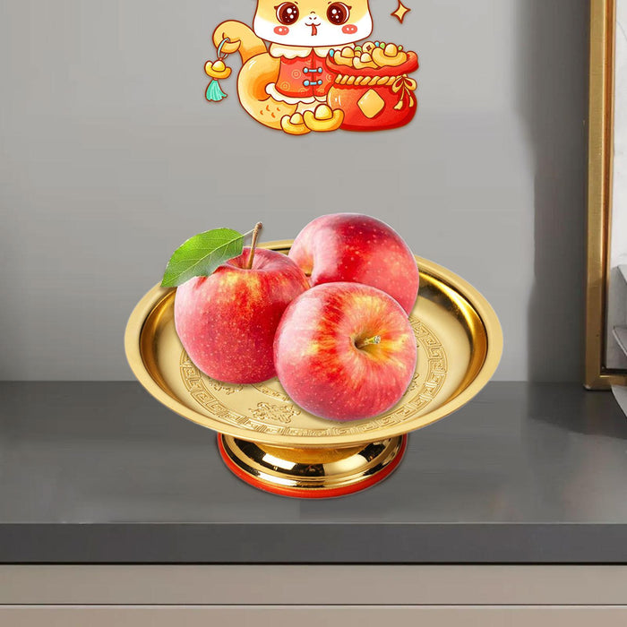 Crofta Footed Fruit Bowl Decoration Blessing Bowl Buddhist Plate for Worship Buddha 6 inch