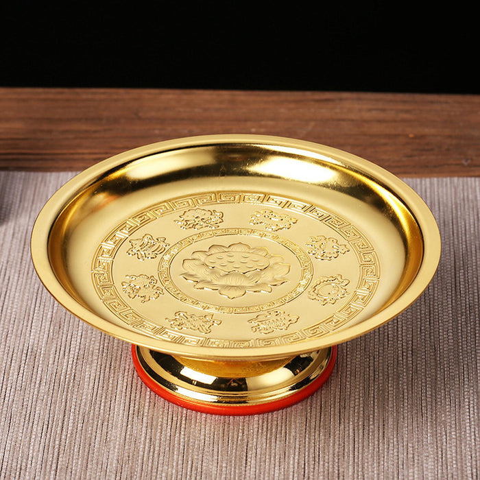 Crofta Footed Fruit Bowl Decoration Blessing Bowl Buddhist Plate for Worship Buddha 6 inch