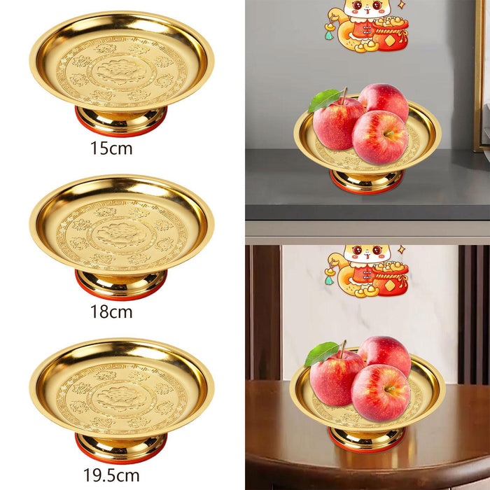 Crofta Footed Fruit Bowl Decoration Blessing Bowl Buddhist Plate for Worship Buddha 6 inch