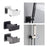 Crofta Square Shower Bracket G1/2 Shower Head Connector Sprayer Holder Slider Clamp Silver