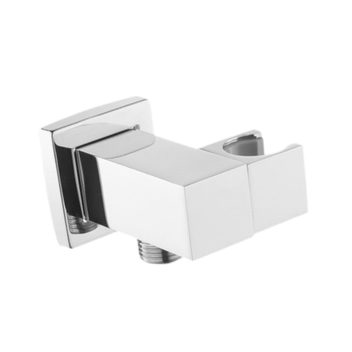 Crofta Square Shower Bracket G1/2 Shower Head Connector Sprayer Holder Slider Clamp Silver