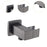 Crofta Square Shower Bracket G1/2 Shower Head Connector Sprayer Holder Slider Clamp Gray