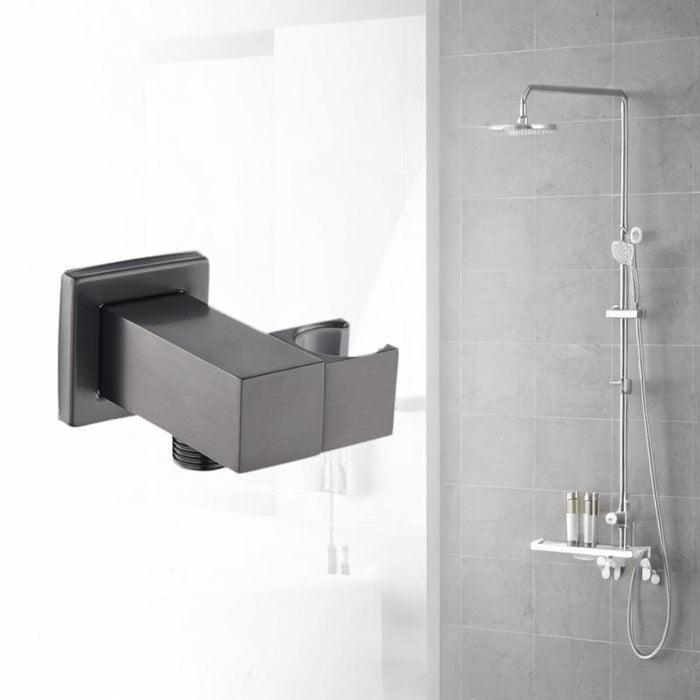 Crofta Square Shower Bracket G1/2 Shower Head Connector Sprayer Holder Slider Clamp Gray